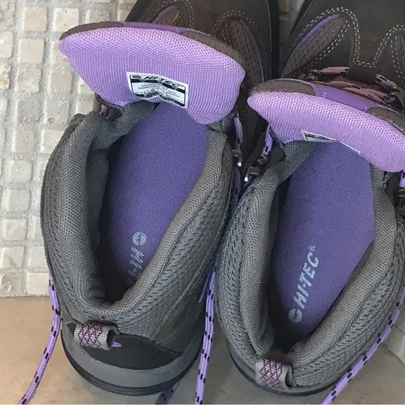 ☀️NWOB☀️ WATERPROOF HIKING BOOTS WOMENS by HI-TEC SIZE 6 PURPLE/BROWN/GREY