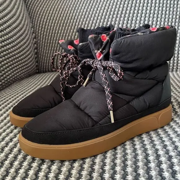 NWOT Kate Spade Cocoon Snow Boots black gum women’s shoe size 7