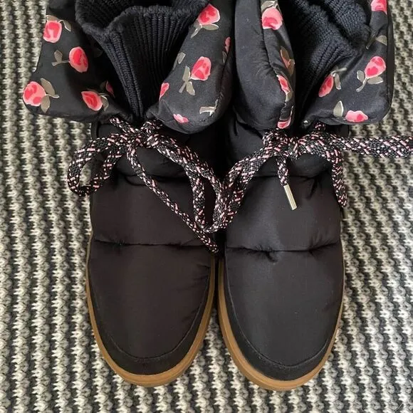 NWOT Kate Spade Cocoon Snow Boots black gum women’s shoe size 7