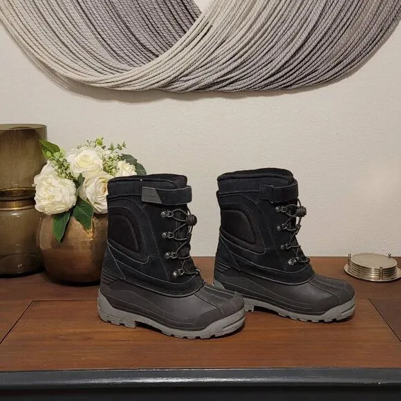 NWOT Lands End Kids Drawstring Snow Boots Sz 4