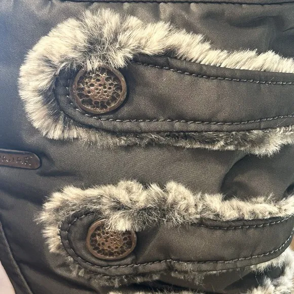 NWOT Pajar Canada Gray Lined Fur Tall Boots Winter Snow Womens EU 38 US 7.5 Fold