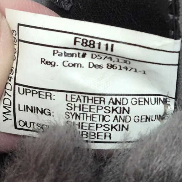 NWOT Ugg Adirondack II Vibrant black leather‎ wool snow rain boots women's 6