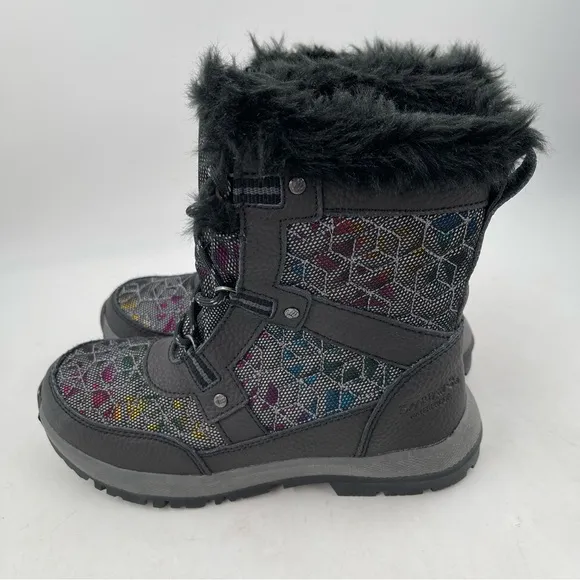 NWT! Bearpaw Big Kids Multicolor Fur Trimmed Wool Lined Winter Boots - Size 4 Y