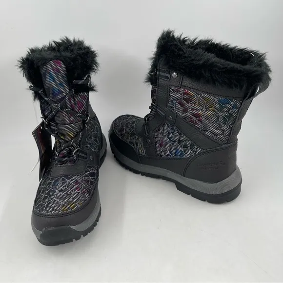 NWT! Bearpaw Big Kids Multicolor Fur Trimmed Wool Lined Winter Boots - Size 4 Y