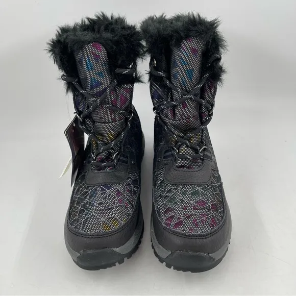 NWT! Bearpaw Big Kids Multicolor Fur Trimmed Wool Lined Winter Boots - Size 4 Y