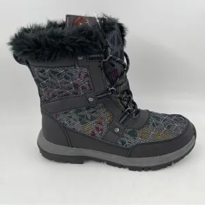 NWT! Bearpaw Big Kids Multicolor Fur Trimmed Wool Lined Winter Boots - Size 4 Y