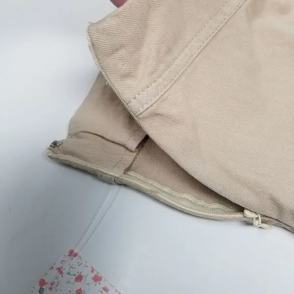 NWT FREE PEOPLE 100% COTTON KHAKI SKIRT. SZ 12