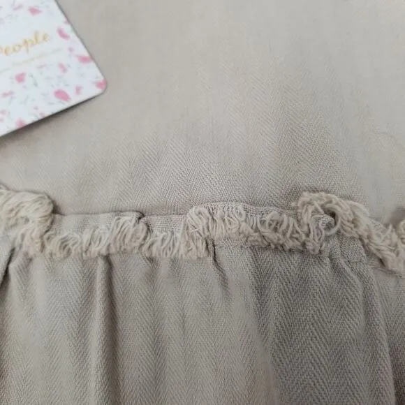 NWT FREE PEOPLE 100% COTTON KHAKI SKIRT. SZ 12