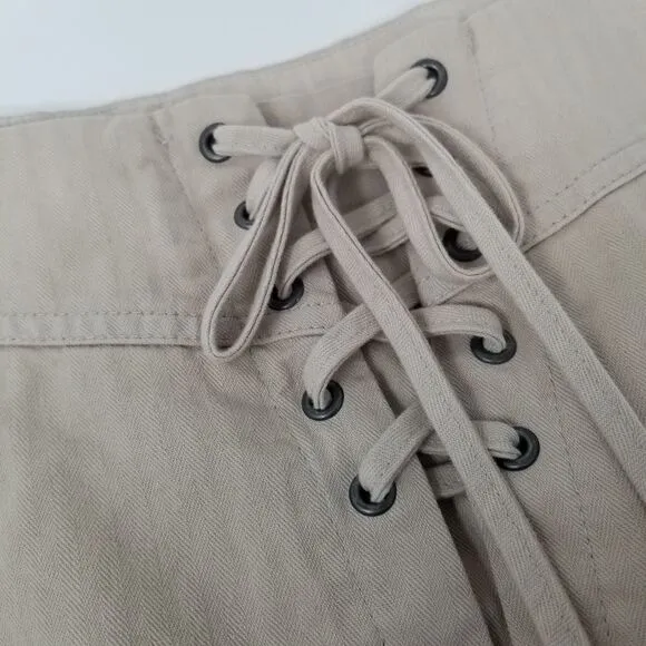 NWT FREE PEOPLE 100% COTTON KHAKI SKIRT. SZ 12