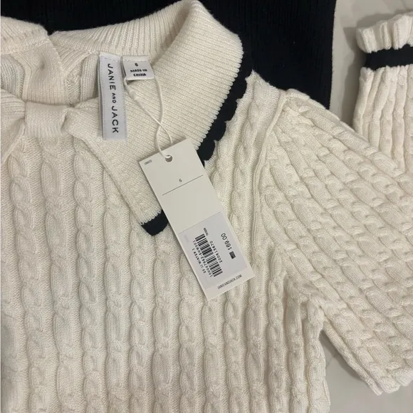 NWT Janie and Jack Cable Knit Colorblock Sweater Dress – Size 6