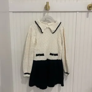 NWT Janie and Jack Cable Knit Colorblock Sweater Dress – Size 6