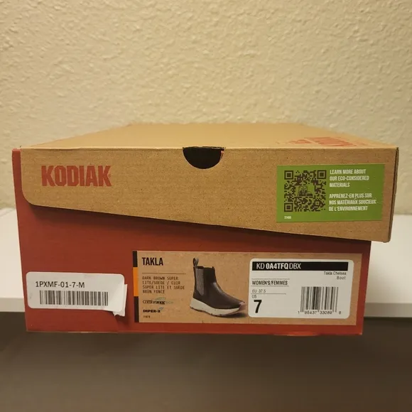 NWT Kodiak Brown Leather Takla Chelsea Boots Size 7