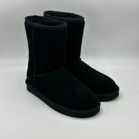 NWT Koolaburra By UGG Koola Short Black Suede Boots Womens Size 6 1017090 Winter