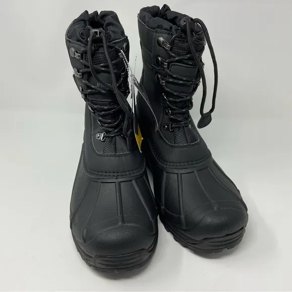 NWT Men’s Khombu Black Insulated Drawstring Waterproof Winter Boots SZ 10