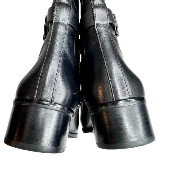 NWT Michael Kors Heather Leather Riding Boots Tall Black SZ 7