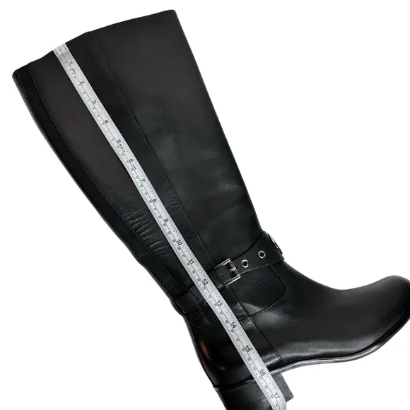 NWT Michael Kors Heather Leather Riding Boots Tall Black SZ 7