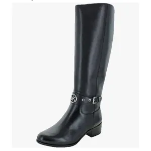 NWT Michael Kors Heather Leather Riding Boots Tall Black SZ 7