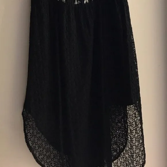 NWT Rachel Roy Black/White High-low Eyelet Night Out Sleeveless Midi Dress Sz L