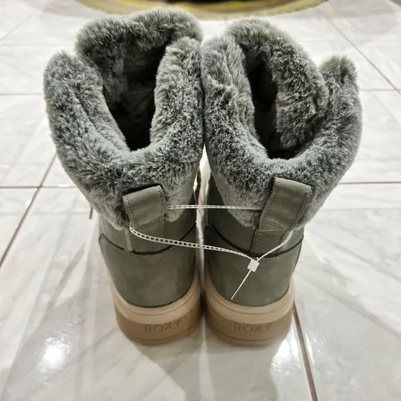 NWT Roxy Yuma Alpine Faux Fur Leather Womens Winter Ankle Boots Size 10 NEW