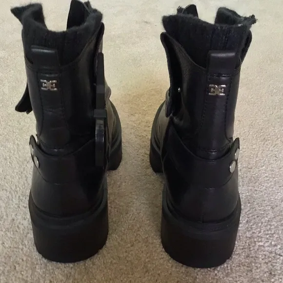 NWT Sam Edelman Linds Zipper Chelsea Leather Ankle Boots Black