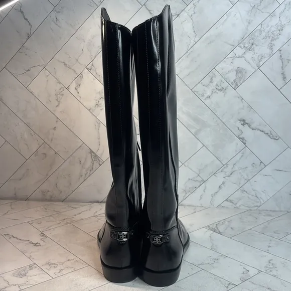 NWT Sam Edelman Womens Cesar Black Square Toe Knee High Riding Boots Size 8.5M