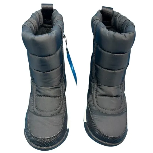 NWT Size 9 Black Sorel Kids Unisex WaterProof Insulated Puffy Black Snow Boots