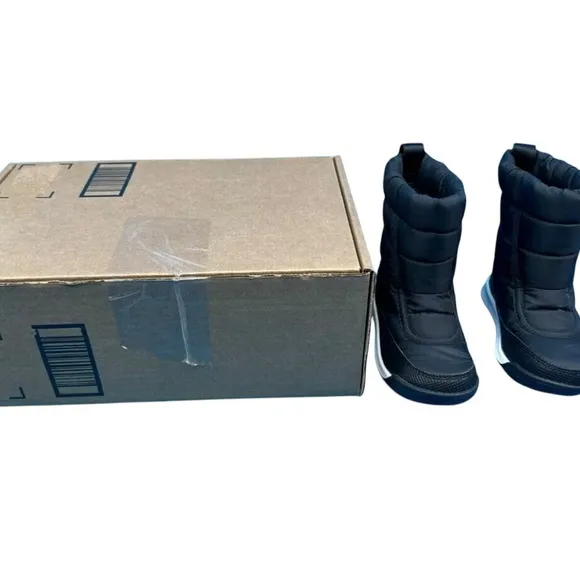 NWT Size 9 Black Sorel Kids Unisex WaterProof Insulated Puffy Black Snow Boots