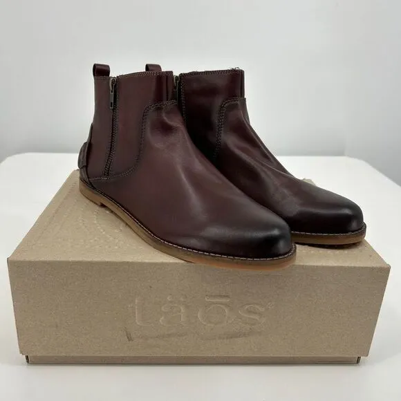 NWT Taos Double Time DLT-14054A Brown Leather Ankle Boots US 11 Womens