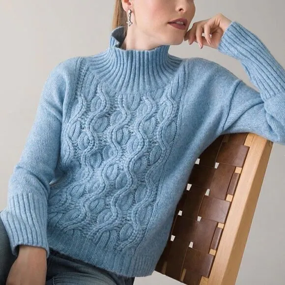NWT White House Black Market Cable Knit Turtleneck Sweater