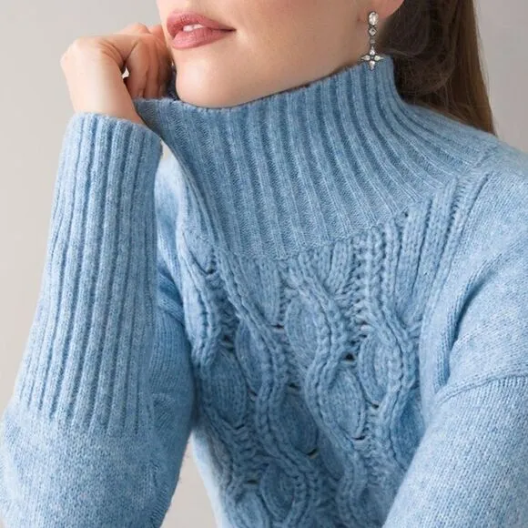 NWT White House Black Market Cable Knit Turtleneck Sweater