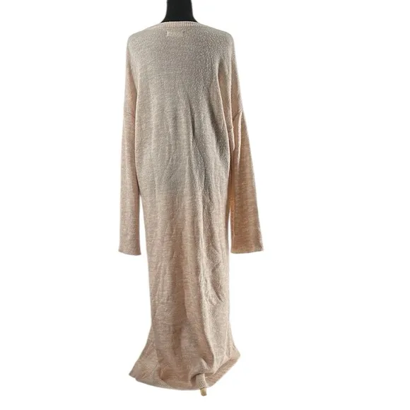 Oak And Fort midi Sweater Dress cream warm Knit Long Sleeve Crew Neck Sz sm