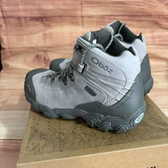 Oboz‎ Bridger Mid B-Dry Womens Size 7 Waterproof Hiking Boots 22102 Frost Gray