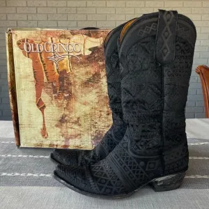 Old Gringo Zorrilla Black Aztec Western Cowboy Boots Calf Hair Size 9