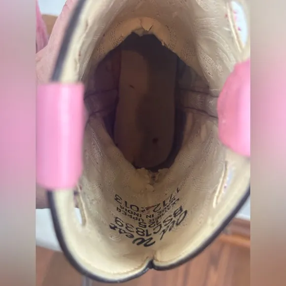 OLD WEST CODY JAMES Little Girl Pink Cowboy Boot Western Brown Shoe Toddler 12.5