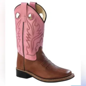 OLD WEST CODY JAMES Little Girl Pink Cowboy Boot Western Brown Shoe Toddler 12.5