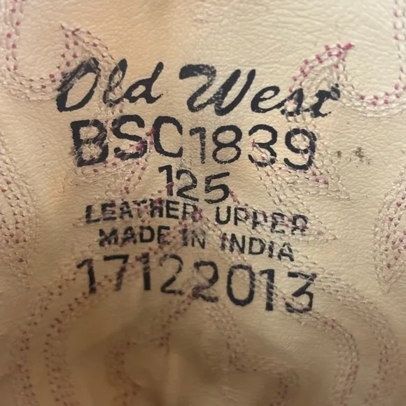 OLD WEST CODY JAMES Little Girl Pink Cowboy Boot Western Brown Shoe Toddler 12.5