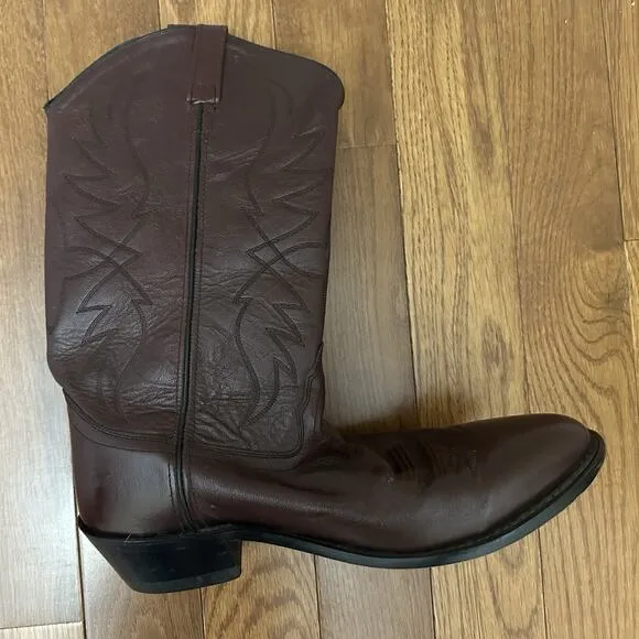 Old West Cowboy county Western festival Boots Men’s 12 EE Mahogany Leather