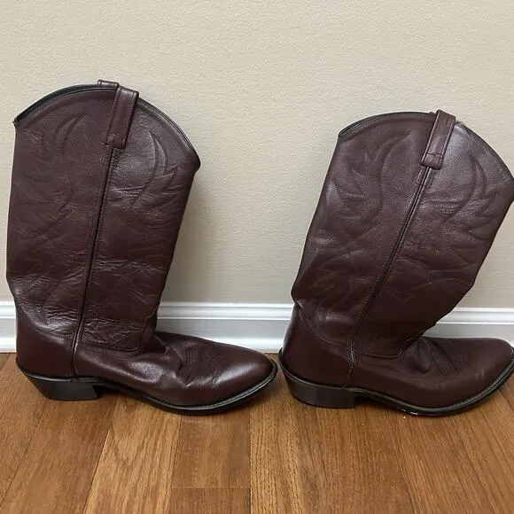 Old West Cowboy county Western festival Boots Men’s 12 EE Mahogany Leather