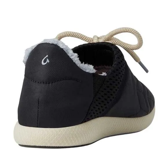 OluKai Mahiki Slip On Lace Up Sneakers Womens 7 Black Comfort