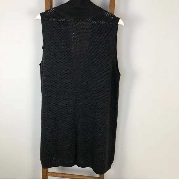 𝅺one A Gray long duster cardigan leather NWT 1X