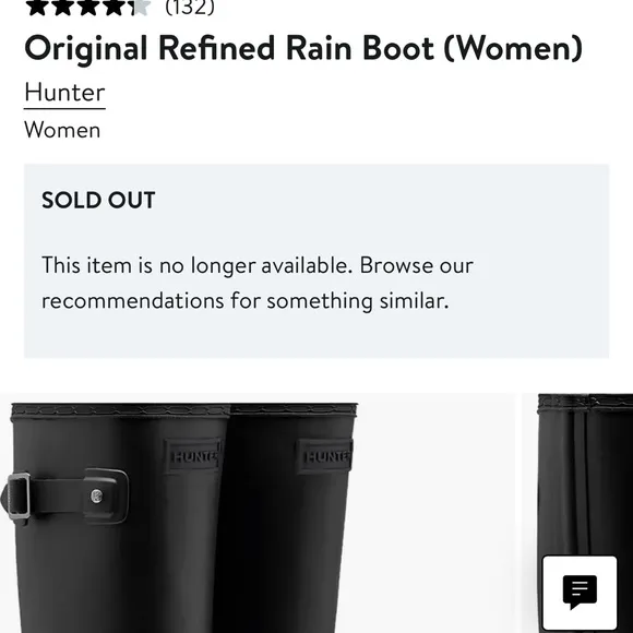 Original Refined Hunter Black Tall Rain Boots