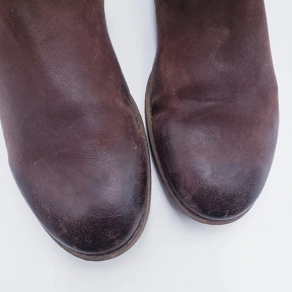 OTBT Women's Trout Creek Tall Riding Boot Brown Leather Harness Size 9 Wide Calf