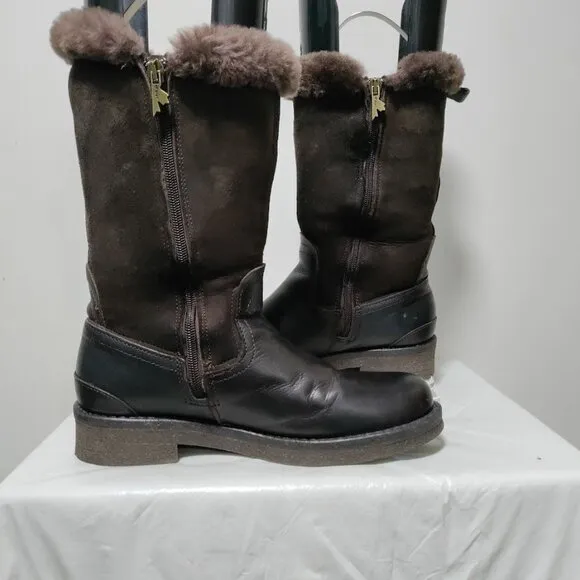 PAJAR Canada Karen Amarillo Waterproof Leather Shearling Fur Winter Boots 7-7.5