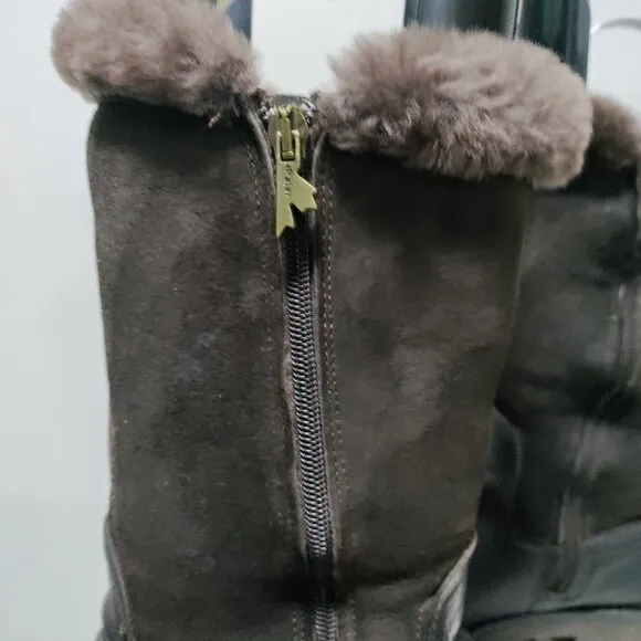 PAJAR Canada Karen Amarillo Waterproof Leather Shearling Fur Winter Boots 7-7.5