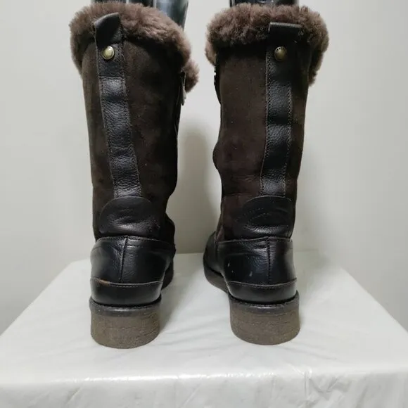 PAJAR Canada Karen Amarillo Waterproof Leather Shearling Fur Winter Boots 7-7.5