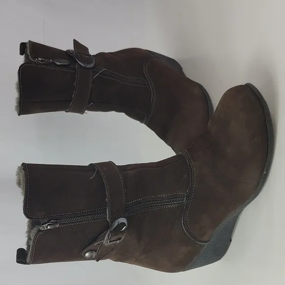 Pajar Suede Leather Wedges Women's Winter Boots
