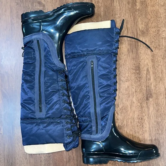 PAJAR Wolseley Winter Boots Knee High Lace Front Side Zipper Navy Fall/Winter 39