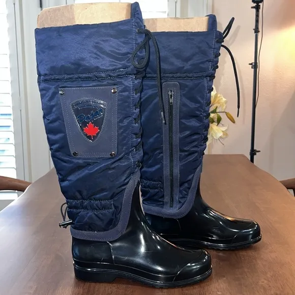 PAJAR Wolseley Winter Boots Knee High Lace Front Side Zipper Navy Fall/Winter 39