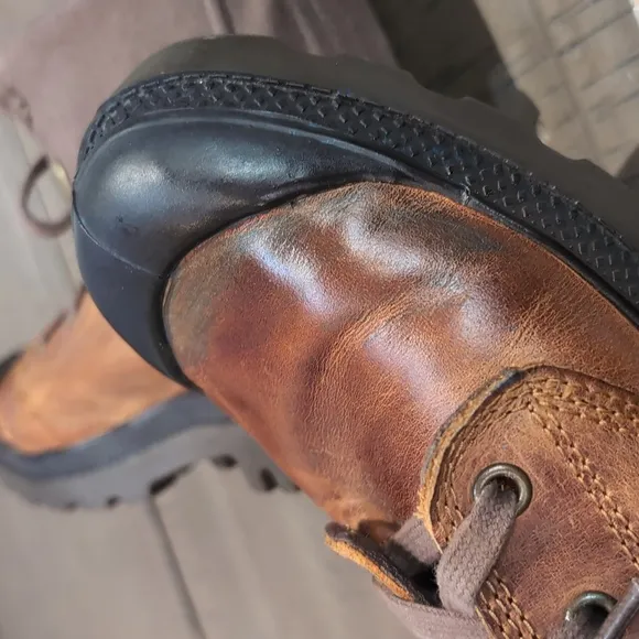 Palladium Baggy Brown Leather Boots Size 8.5