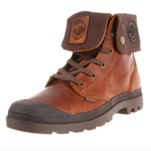 Palladium Baggy Brown Leather Boots Size 8.5